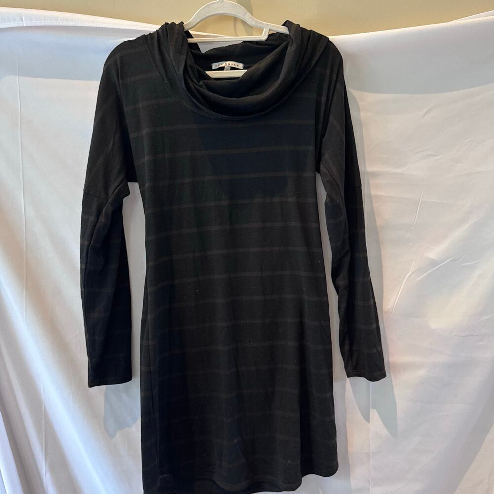 Red Haute dark stripe dress size large cowl neck